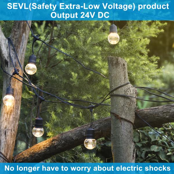 Garden 35 Bulbs Solar Festoon Lights Waterproof RV With 3M Cable