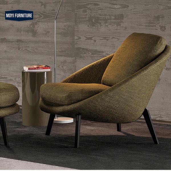 Arm Chair Modern Linen Fabric Single Italian Living Room Sofa Chair Leisure Chair Light Luxury Hotel Room Comfort Style