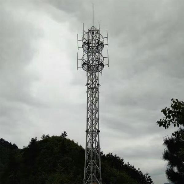 Galvanized Telecommunication Tubular Steel Tower Tube Antenna Lattice Steel Tower 4 Legged Customized