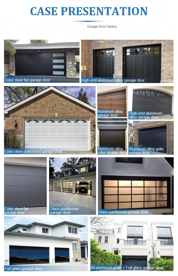Modern Aluminum Frame Glass Garage Door Customized Thick Low Maintenance Design