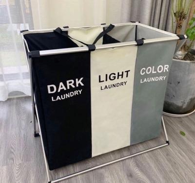White Kids Baby Cotton Canvas Fabric Storage Bin Dirty Cloth Toys Collecting Basket Foldable Custom Laundry Bags