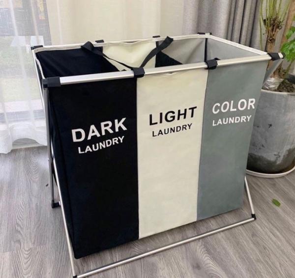 White Kids Baby Cotton Canvas Fabric Storage Bin Dirty Cloth Toys Collecting Basket Foldable Custom Laundry Bags