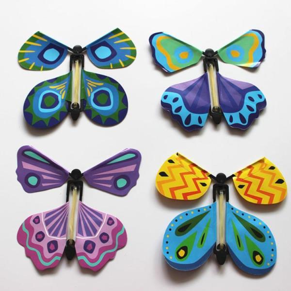 5Packs Rubber Band Flying Butterflies 0.64 Ounces Magic Surprise For Kids 4.5*3.9 Inch