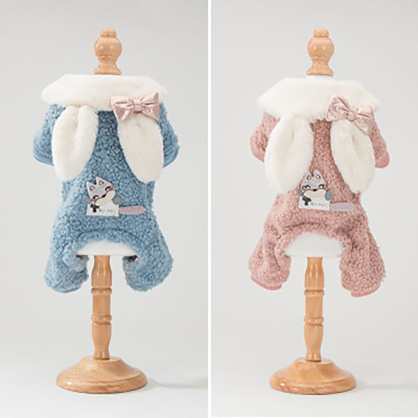 Warm Cats Wearing Clothes Environment Friendly Bunny Ears Hoodie Pullover Design