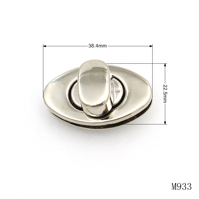 Silver Metal Bag Lock Zinc Alloy Small Twist Lock For Handbag Hardware