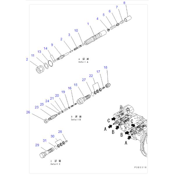 708 экскаватор PC200-6 PC200-7 PC200-8 KOMATSU клапана сброса 2l 04713 LS главный 708 экскаватор PC200-6 PC200-7 PC200-8 KOMATSU клапана сброса 2l 04713 LS главный