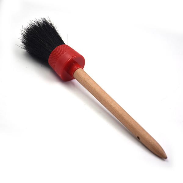 Black Red Car Detailing Brushes Dust Cleaning Brush Set Synthetic Fiber Material