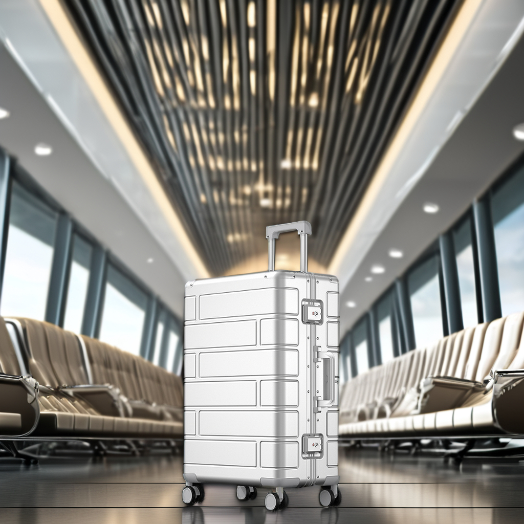 Unisex 20 Inch Trolley Suitcase Custom Fashionable Travel Luggage Aluminum Magnesium Alloy Spinner Caster Wheels Busy Travelers