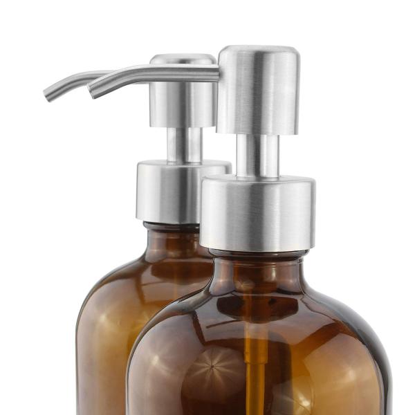 500ML Brown Glass Lotion Bottles With 28mm Pump Dispenser