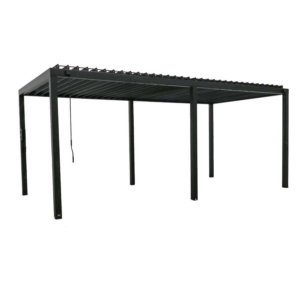 Outdoor Garden Bioclimatic Metal Pergola L20xW10ft with Waterproof Louver Roof System