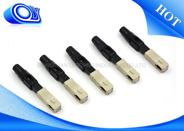 OEM Gray 9*7*60 Mm Fiber Optic Fast Connector / SC MM Fiber Optic Connector Types