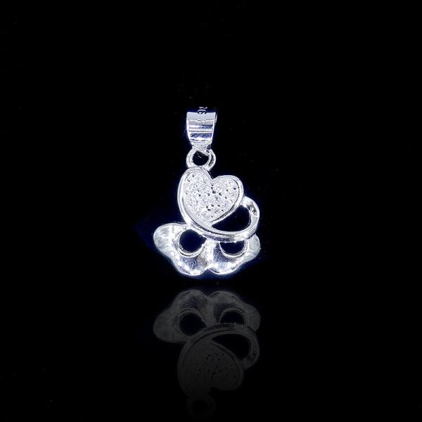 White Gold 925 Silver Cubic Zirconia Pendant Tree Shape Christmas Gift For Girl