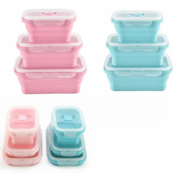high quality household items silicone collapsible lunch box food organizer lunch container