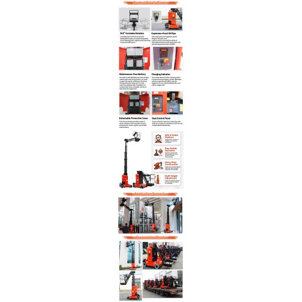8m 9m 10m 11m Vertical Mast Lift Self Propelled Autonomous Navigation OEM