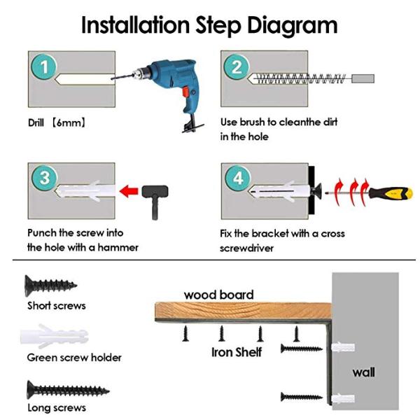 OEM/ODM 10 12 дюймовый деревянный доски рустический железо тяжелой работы черной стены плавучие полки скобки с губами металлической полки скобки