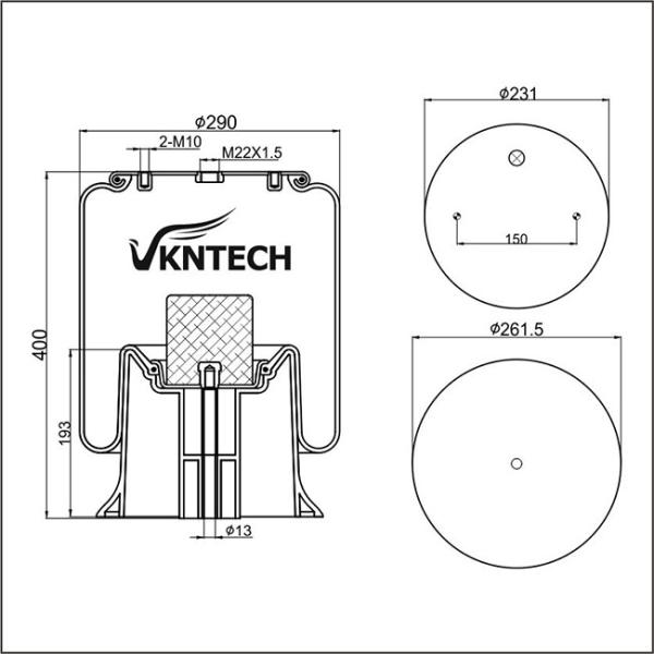 Remorque de Schmitz ressort 751065 Firestone W01-M58-8186 Contitech 41574NP06 VLNTECH 1K8186