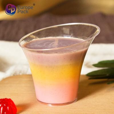 Small special design clear 135ml ps plastic dessert cups for wholesale