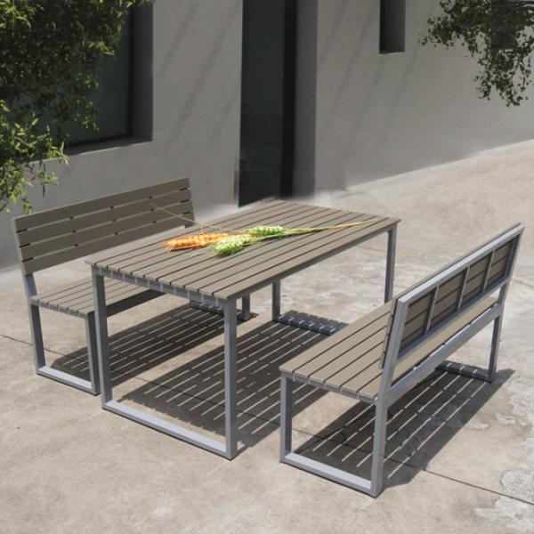 Пластиковый деревянный на открытом воздухе ресторан ставит коммерчески патио на обсуждение КД обедая наборы с Судом