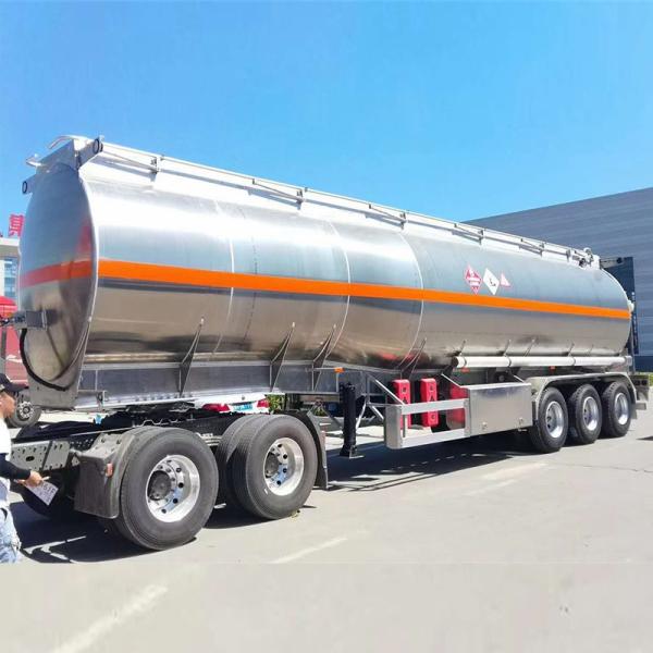 3 Axle Aluminum 50000 Liters Fuel Tank Semi Trailer with Rubber Tube Discharging Hose