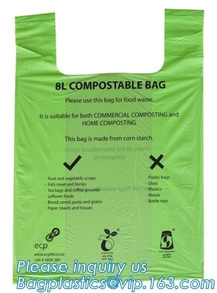 Kitchen Trash Collection Biodegradable Food Waste Bags  / Compostable Garbage Bag