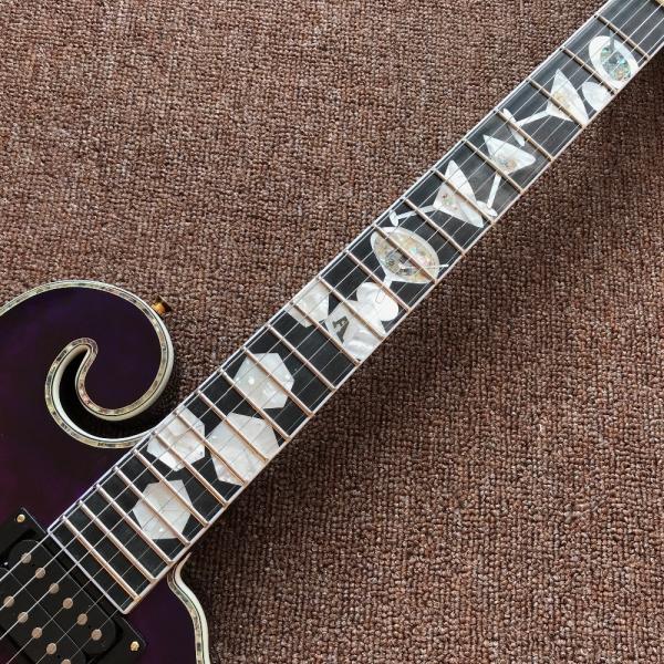 New Design CUSTOM purple electric guitar , with shell beautiful woman on body , 6 strings guitars , high quality guitar