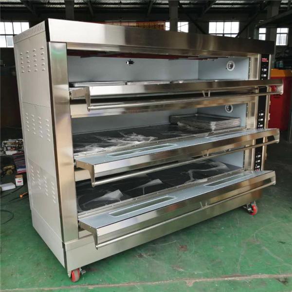 3 Deck 12 Trays Mini Electric Commercial Baking Oven Ss304 Stainless Steel