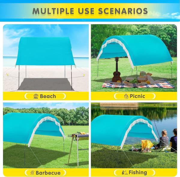 Outdoor Camping Beach Sunshade Sky Tent, Beach Canopy Tent Sun Shade, Gradient Beach Canopy, Stability Upgraded tent