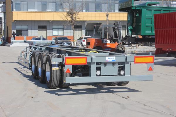 1310mm Wheel Base Steel 2/3 Axles 30 Ton Skeleton Semi Trailer For Worldwide Customers