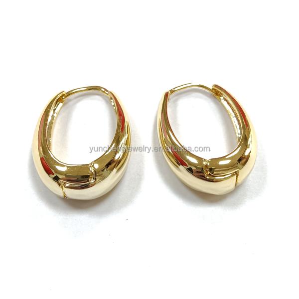 ODM Медное сплав Средние серьги 14k Золотые серьги Средние