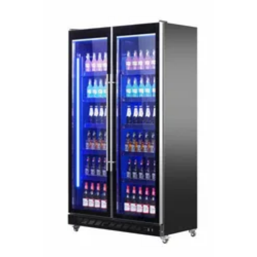 Eco Friendly 2 Door Display Fridge Petrol Station Beverage Display Refrigerators 305W
