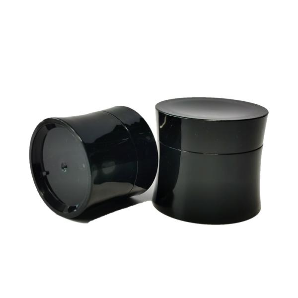 Jarrón de crema de plástico oval 50g con pared interior para cosméticos para el cuidado de la piel