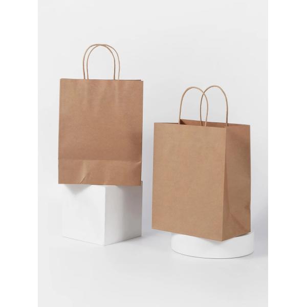 Twisted Handle Brown Paper Bags Brown Kraft Shopping Bags Lightweight