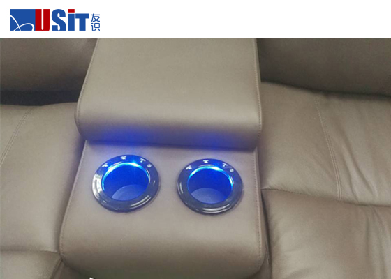 Luxury Home Cinema Seating Folded Type With Refrigerated Drinks Holders