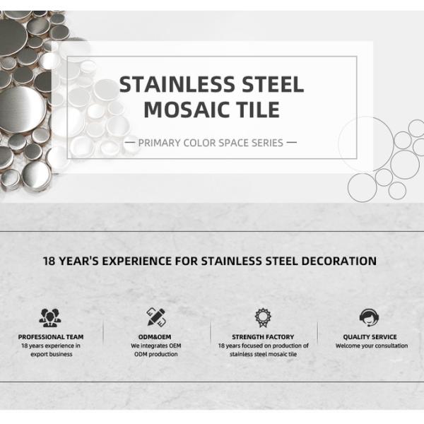 PVD Sliver цвет волосы Окончание Большое Малое Круглое Сплисинг Декоративные нержавеющие изделия Стальная отделка Металлическая мозаичная плитка