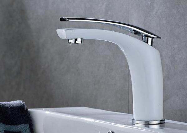ROVATE Single Handle Bathroom Faucet , Modern Bathroom Faucets White Painting