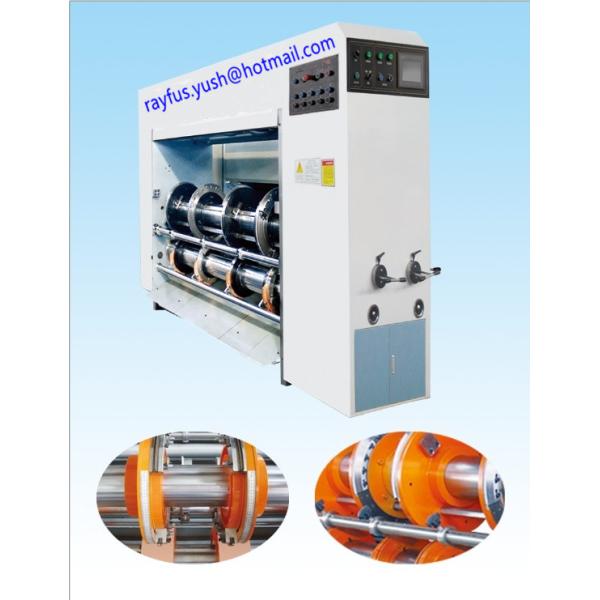 Рифленая печатная машина Flexo коробки штабелируя экономическую модель края руководства питаясь