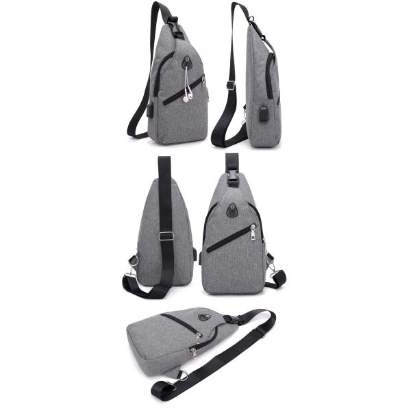 Multipurpose Crossbody Sling Bag With Usb Charging Port Oxford Fabric Waterproof