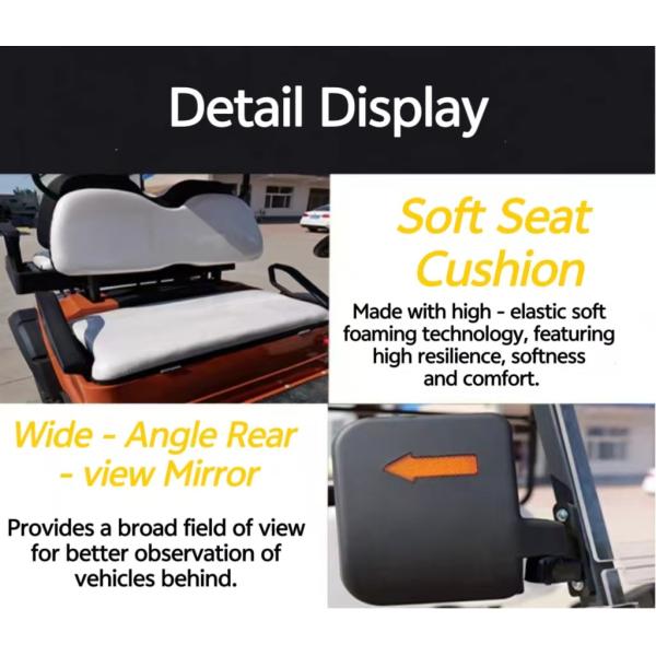 6 Seats Electric Lifted Golf Cart With Lead-acid Battery 8-10 Hours Charge Time 110V AC To DC 48V 20A Smart On-board Charger