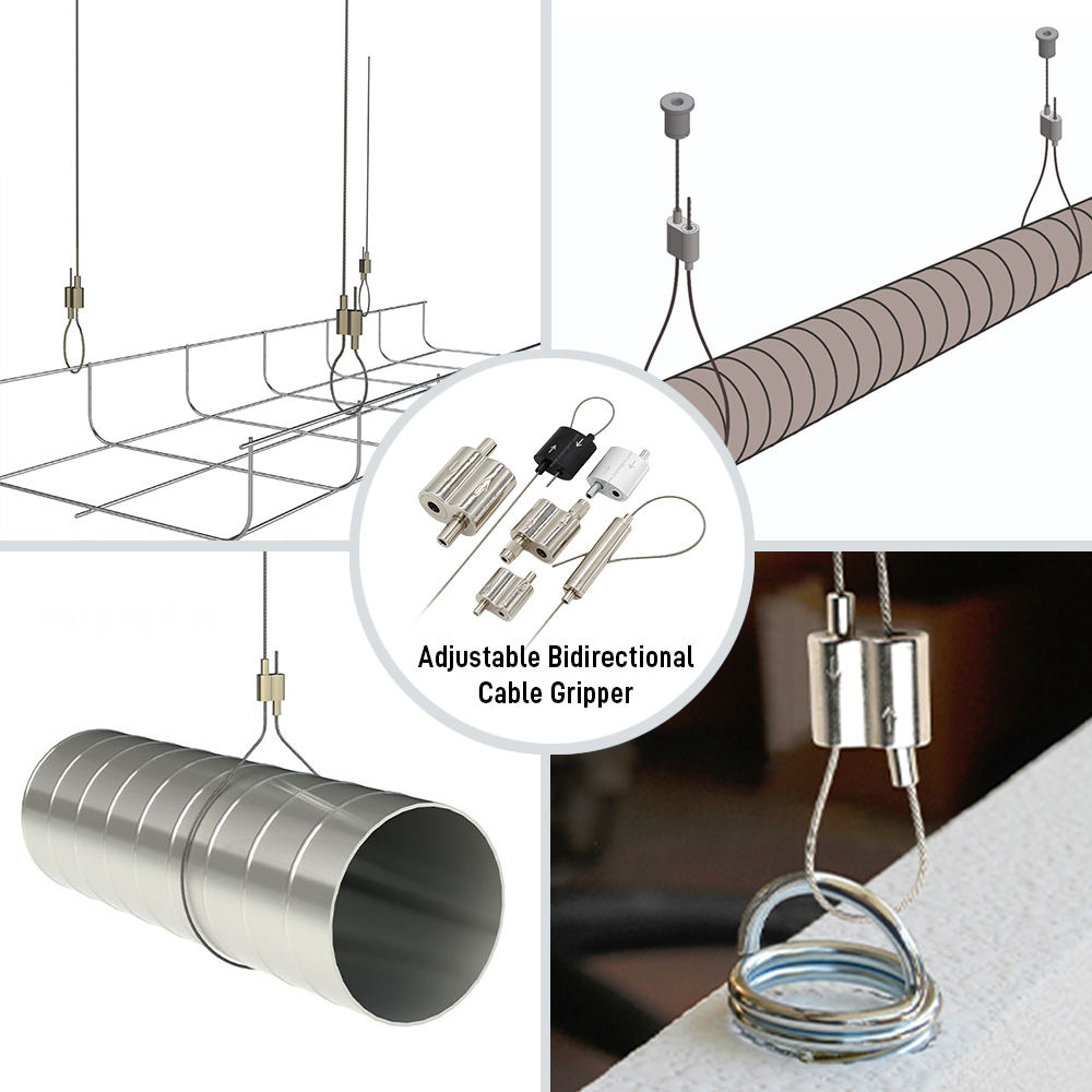 Heavy Duty HVAC Hanging Kit High Breaking Load Wire Rope Suspension Set Air Handling Unit Ceiling Mount