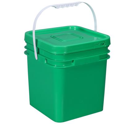 5L balde de plástico quadrado com tampa impressão personalizada e logotipo recipiente de qualidade alimentar