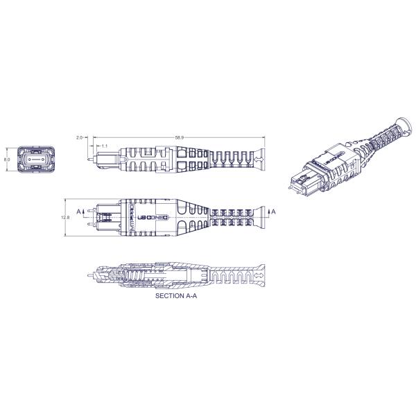 Гибкий провод 15m 20m оптического волокна ядров G657A2 36 KEXINT FTTH MTP PRO 30m