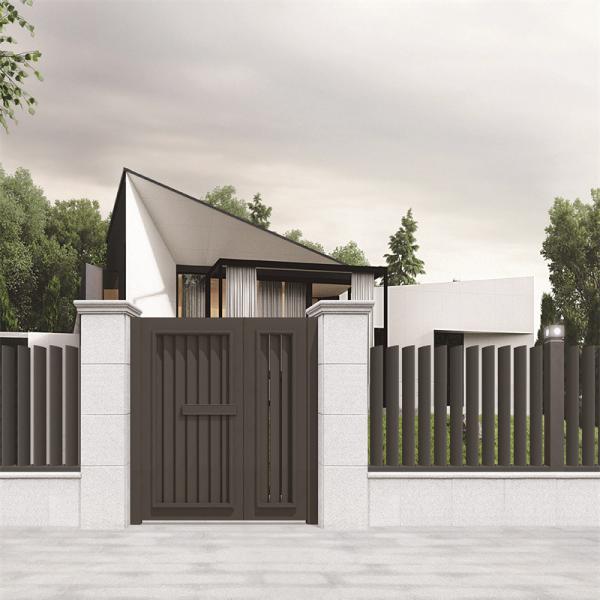 Cuadro metálico con revestimiento gris Puerta corredera de aluminio Puerta de entrada plegable giratoria retráctil