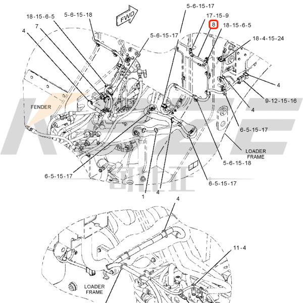 KBZE 3597162 359-7162 WIRING HARNESS AS-FRONT FOR CAT 950H 962H WHEEL LOADER