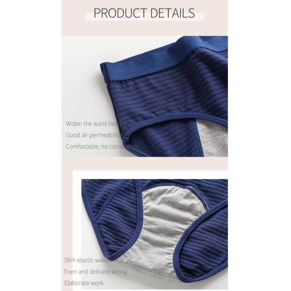 In Stock 3 Layers Multi Color Leakproof Menstrual Panties  Cotton Brief Absorbent Period Underwear For Women