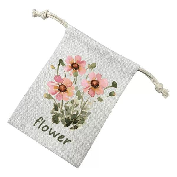 Various Sizes Linen Sublimation Drawstring Pouch Customization 20*28cm 26*32cm