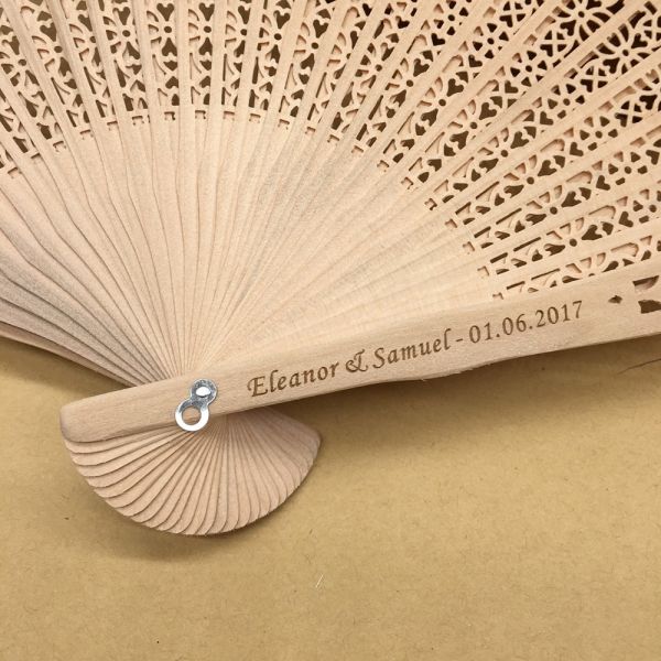 Personalised Nature Wooden Folding Hand Fan for Wedding Souvenir Gift