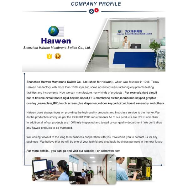 Silk Screen Printed Capacitive Touch Switch PET Keypad Membrane Switch