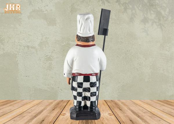Cozinheiro chefe poli Holding Wooden Chalkboard de Polyresin Statue Figurine do cozinheiro chefe gordo antigo da resina