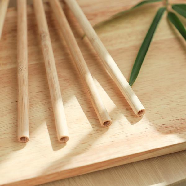 Fully Compostable Natural White Bamboo Straws For Bubble Tea 20cm