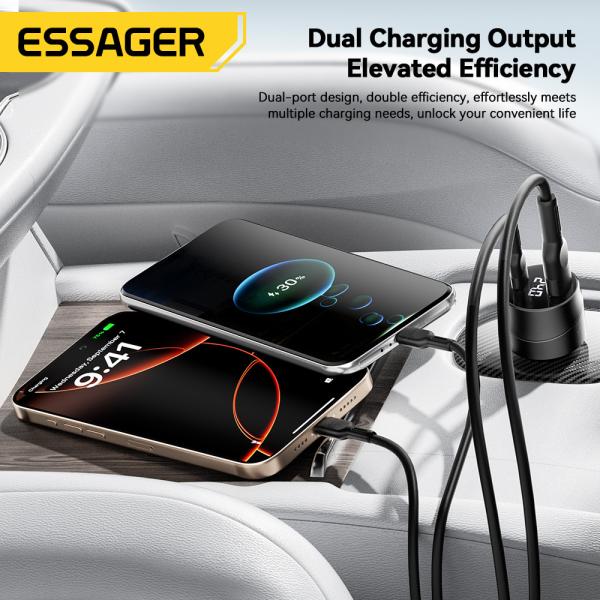 ESSAGER ES-CC19 シリーズ 140W 自動車電話充電器 最高の自動車充電器